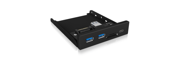 ICY BOX IB-HUB1417-i3 Frontpanel with USB 3.0 Type-C and Type-A hub with card reader - Image 2