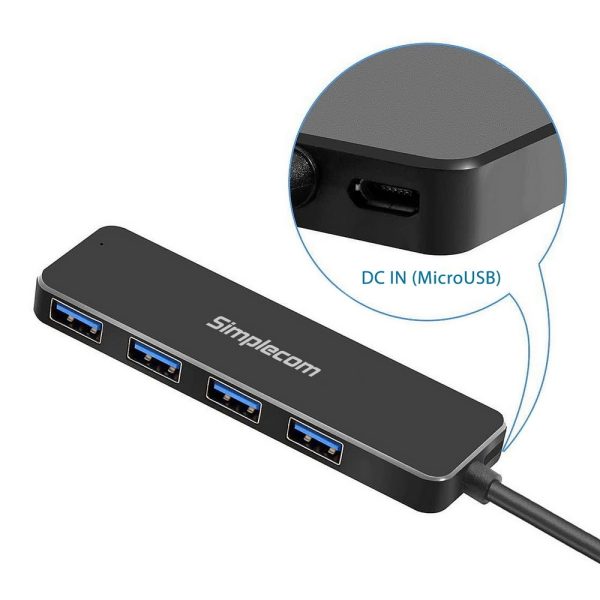 Simplecom CH342 USB 3.0 (USB 3.2 Gen 1) SuperSpeed 4 Port Hub for PC Laptop - Image 4