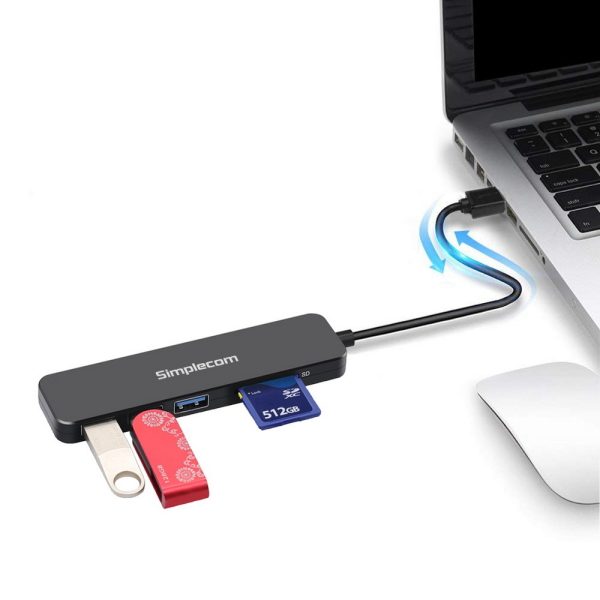 Simplecom CH365 SuperSpeed 3 Port USB 3.0 (USB 3.2 Gen 1) Hub with SD MicroSD Card Reader - Image 4