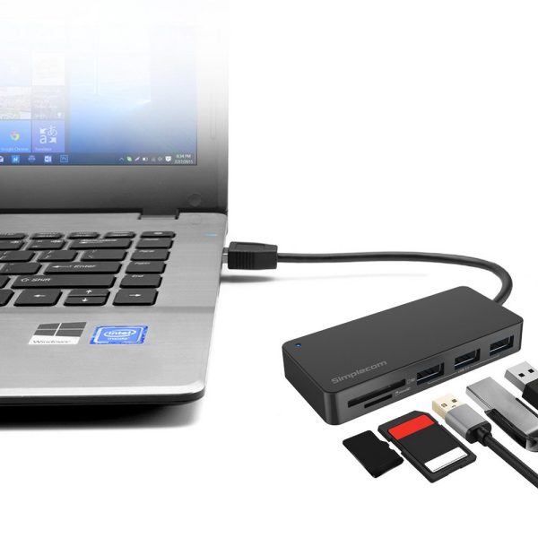 Simplecom CH368 3 Port USB 3.0 Hub with Dual Slot SD MicroSD Card Reader - Image 3