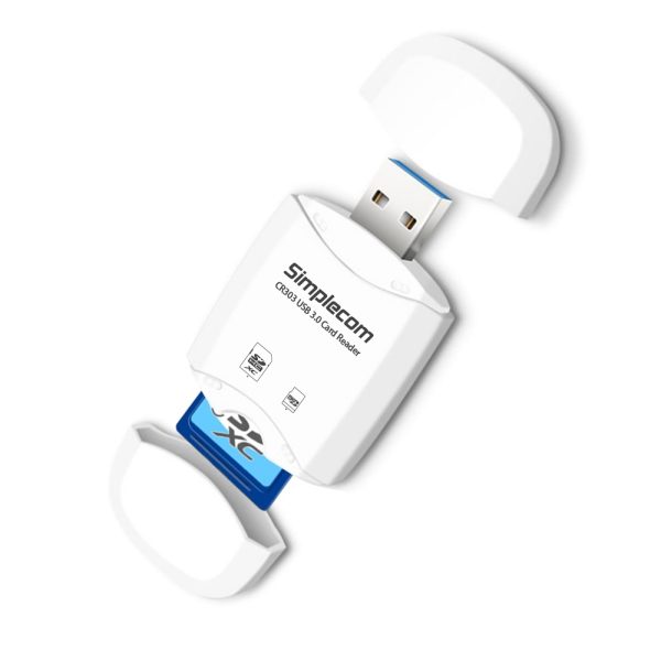 Simplecom CR303 2 Slot SuperSpeed USB 3.0 Card Reader with Dual Caps - Image 2