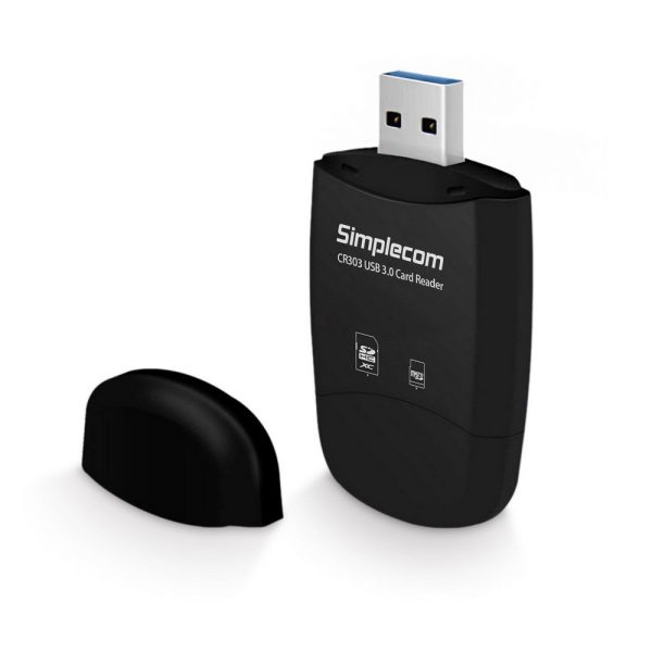 Simplecom CR303 2 Slot SuperSpeed USB 3.0 Card Reader with Dual Caps - Image 3