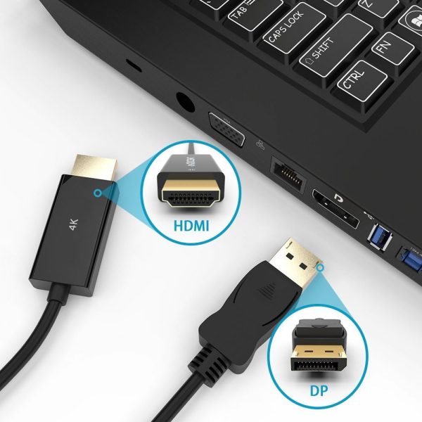 Simplecom DA201 4K DisplayPort to HDMI Cable 2160P Ultra HD 1.8M - Image 3