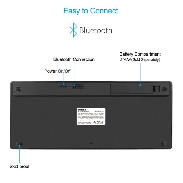 CHOETECH BH-006 Ultra Slim Wireless Bluetooth Keyboard - Image 4