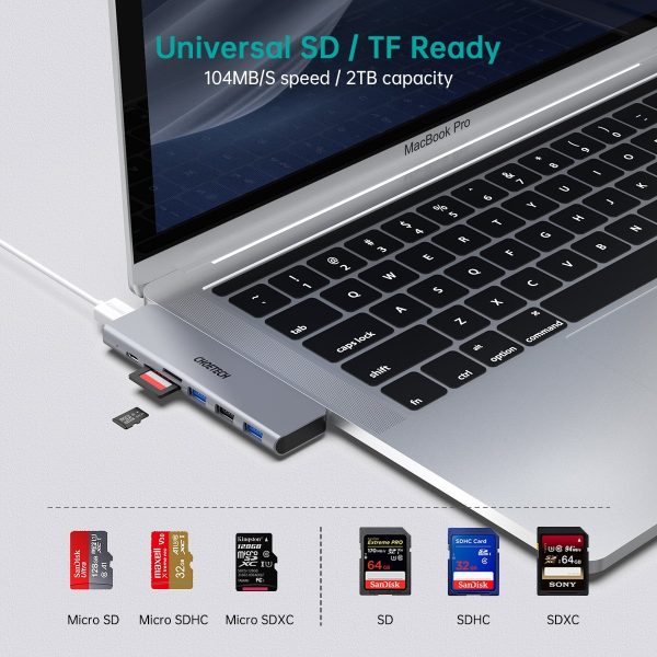 CHOETECH HUB-M23 7-in-1 MacBook Pro USB Adapter - Image 7