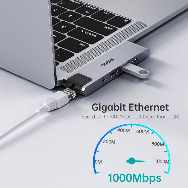 CHOETECH HUB-M24 7-in-2 MacBook Pro/Air USB Adapter USB-C Hub - Image 8