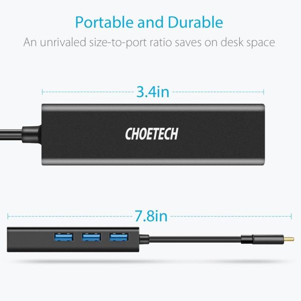CHOETECH HUB-U02 USB-C To Ethernet Hub - Image 5