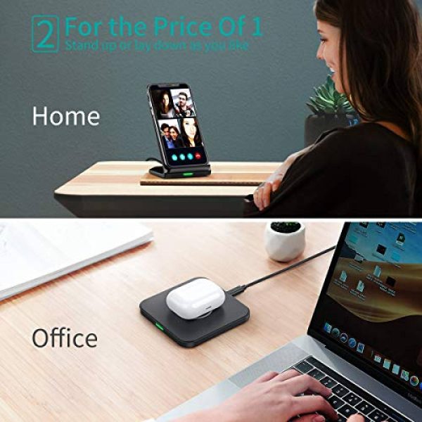 CHOETECH MIX00087 (T524S+T511S) Qi 10W/7.5W Fast Wireless Charging Stand and Pad - Image 2