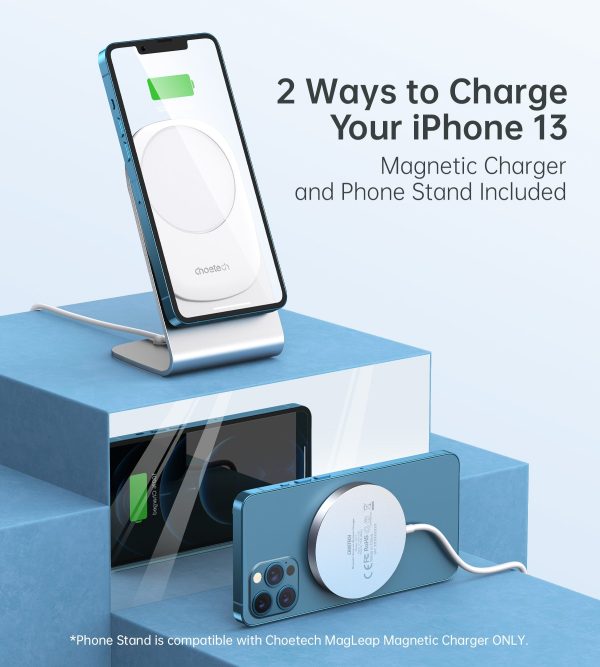 CHOETECH MIX00117SL Magasafe Fast Wireless Charger Stand Holder For iPhone 13/12 (H047+T517) - Image 3