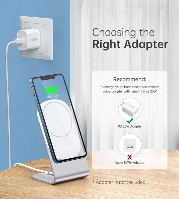 CHOETECH MIX00117SL Magasafe Fast Wireless Charger Stand Holder For iPhone 13/12 (H047+T517) - Image 6