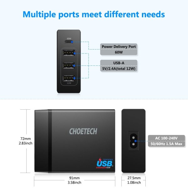 CHOETECH PD72 Power Delivery Charger - Image 3