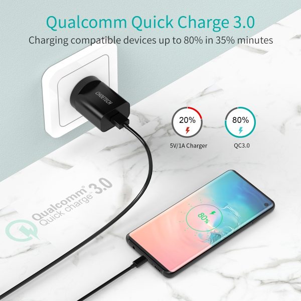 CHOETECH Q5003 18W QC Quick Charger (Black) - Image 2