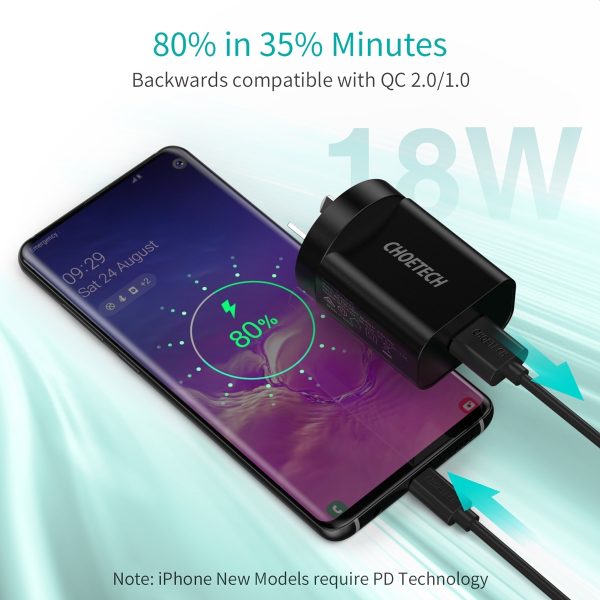 CHOETECH Q5003 18W QC Quick Charger (Black) - Image 4