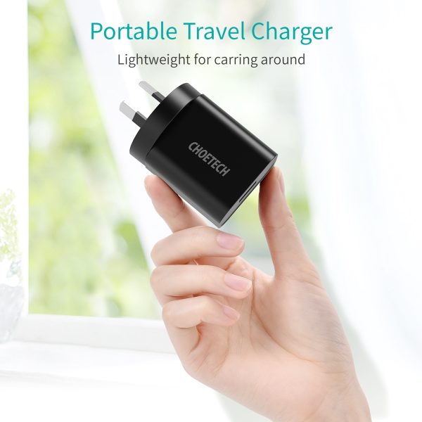 CHOETECH Q5003 18W QC Quick Charger (Black) - Image 3