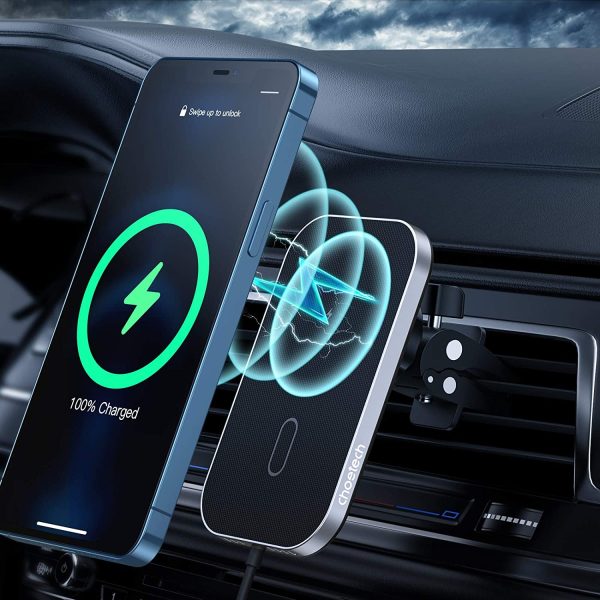 CHOETECH T200F-201 15W MagLeap Magnetic Wireless Car Charger Holder with 1M Cable - Image 2