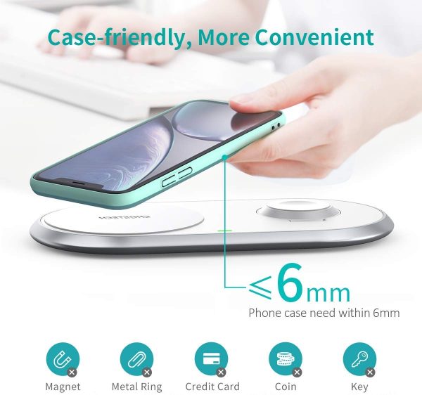 CHOETECH T317 2-in-1 Dual Wireless Charger Pad (MFI Certified) - Image 6