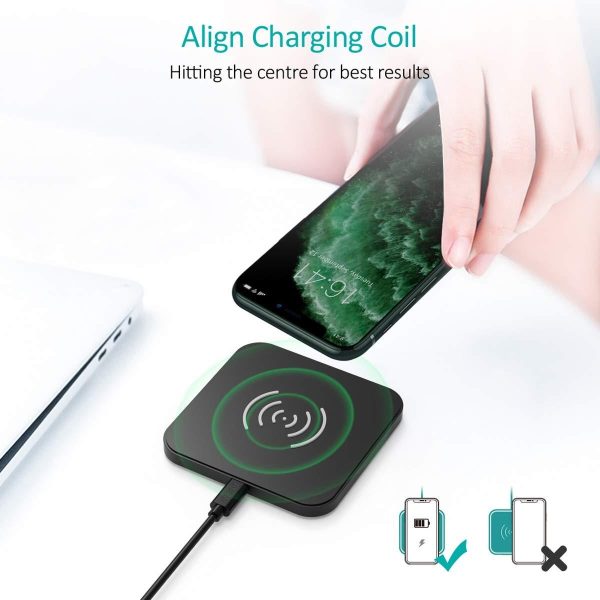 CHOETECH T511BW Qi Certified Fast Wireless Charging Pad Black And White 2 Pack - Image 2