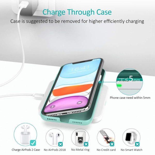 CHOETECH T511BW Qi Certified Fast Wireless Charging Pad Black And White 2 Pack - Image 3