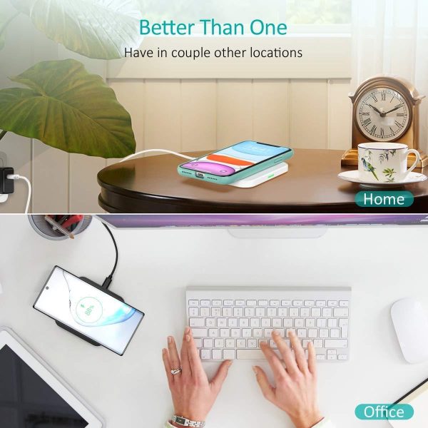 CHOETECH T511BW Qi Certified Fast Wireless Charging Pad Black And White 2 Pack - Image 4