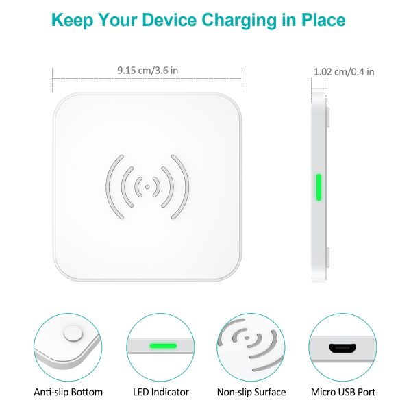 CHOETECH T511-S Qi Certified 10W/7.5W Fast Wireless Charger Pad (White) - Image 3