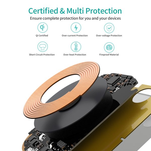 CHOETECH T511-S Qi Certified 10W/7.5W Fast Wireless Charger Pad (White) - Image 6