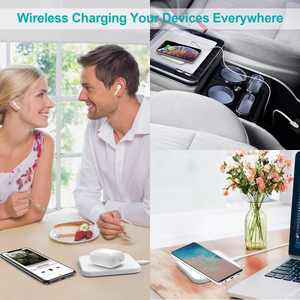 CHOETECH T511-S Qi Certified 10W/7.5W Fast Wireless Charger Pad (White) - Image 8