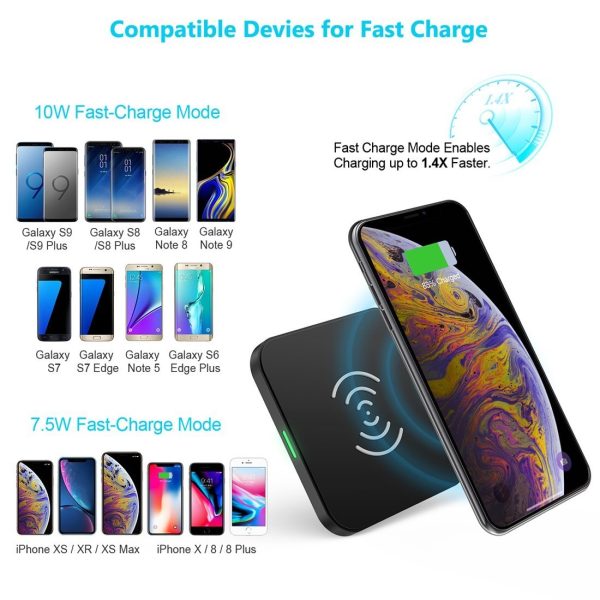 CHOETECH T511S Qi Certified 10W/7.5W Fast Wireless Charger Pad - Image 5