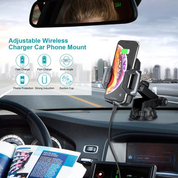 Choetech T521-S Fast Qi Wireless Car Charging Dock - Image 2