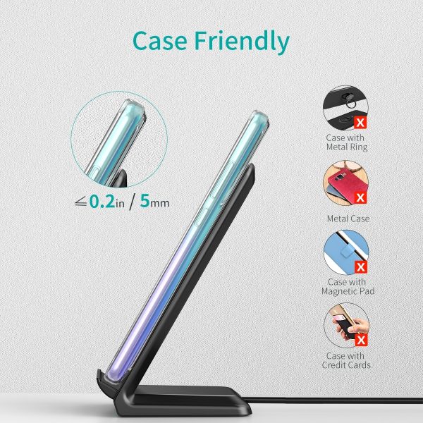 CHOETECH T524S 10W/7.5W Fast Wireless Charging Stand with AC Adapter - Image 4