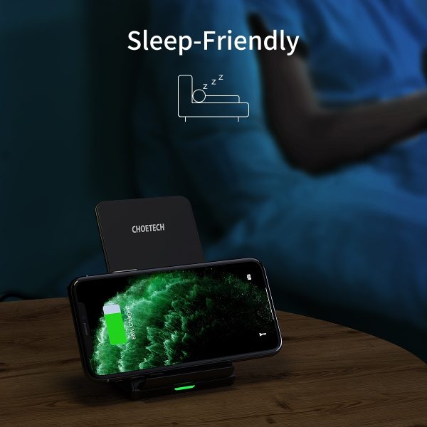 CHOETECH T524S 10W/7.5W Fast Wireless Charging Stand with AC Adapter - Image 5