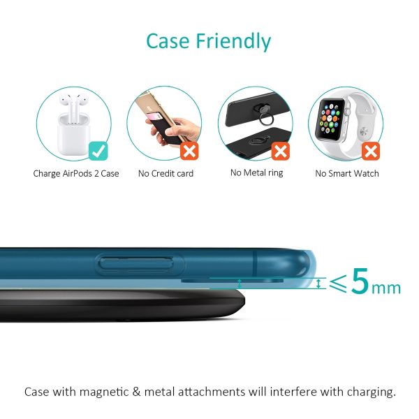 CHOETECH T559-F 15W Wireless Charging Pad with AC Adapter - Image 4
