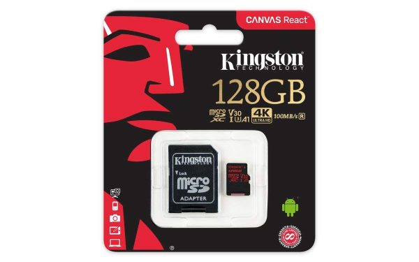 KINGSTON  Canvas React: MicroSD 128GB , 100MB/s read and 70MB/s write with SD adapter  SDCR/128GB - Image 4