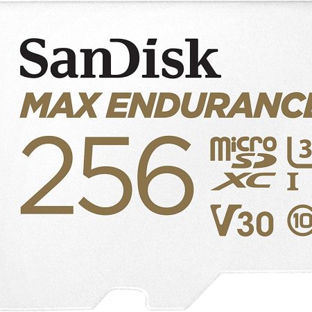 Sandisk Max Endurance Microsdxc Card SQQVR 256G (120 000 HRS) UHS-I C10 U3 V30 100MB/S R 40MB/S W SD Adaptor SDSQQVR-256G-GN6IA