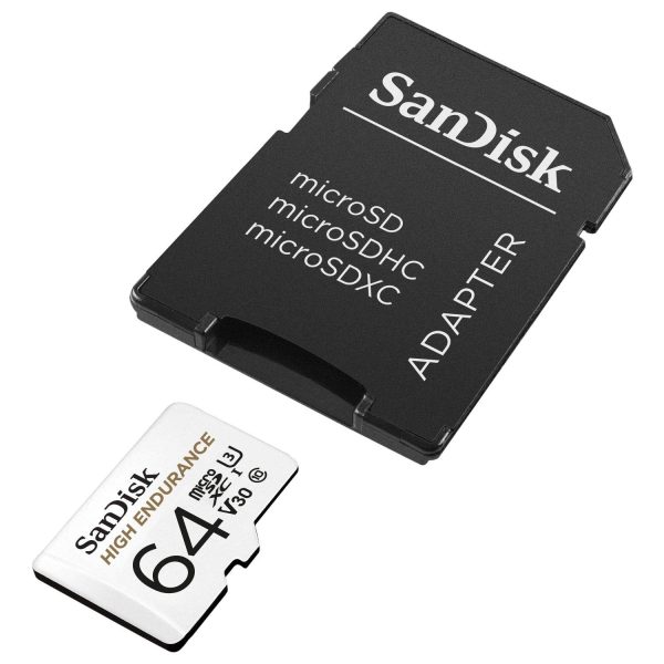 SANDISK HIGH ENDURANCE MICROSDHC CARD SQQNR 64G UHS-I C10 U3 V30 100MB/S R 40MB/S W SD ADAPTOR SDSQQNR-064G-GN6IA - Image 3
