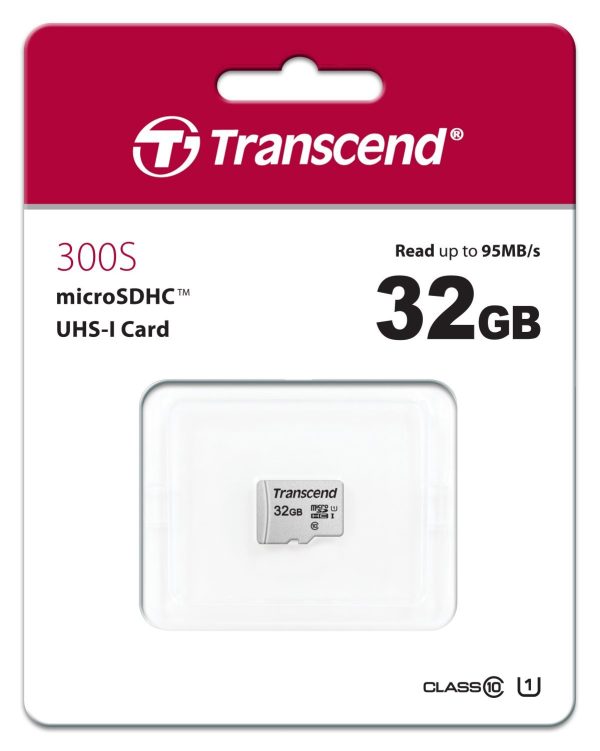 TRANSCEND TS32GUSD300S 32GB UHS-I U1 microSD w/o Adapter  (microSDHC I, C10, U1) - Image 2