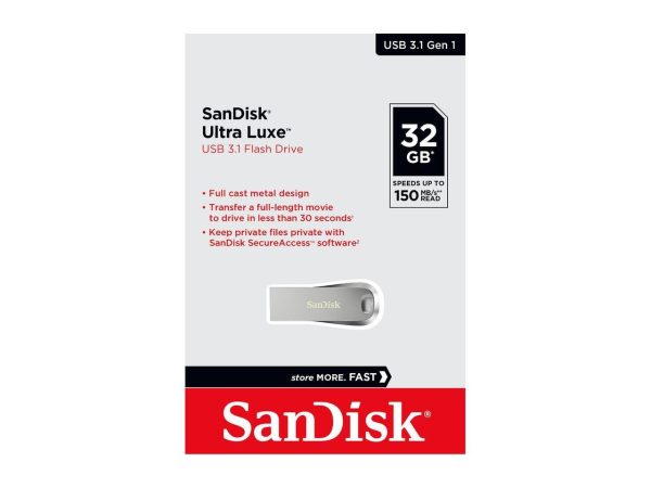 SANDISK SDCZ74-032G-G46 32G  ULTRA LUXE PEN DRIVE 150MB USB 3.0 METAL - Image 5