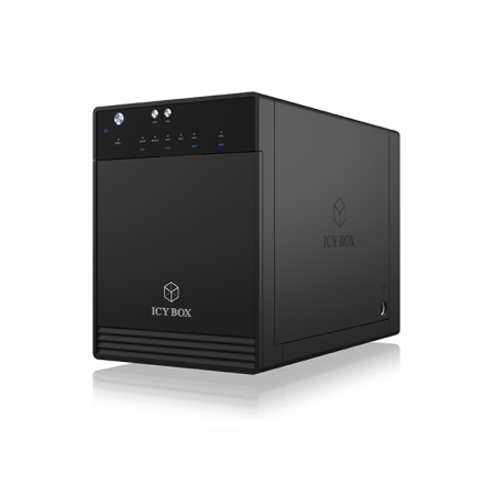 ICY BOX SINGLE enclosure for 4x HDD/SSD with USB 3.1 (Gen 2) Type-C interface and fan