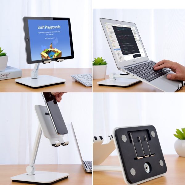 Full Motion 3 in 1 Smartphone Tablet and Notebook Holder White - Image 2