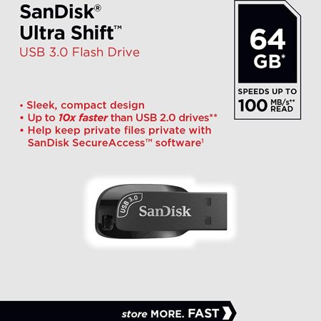 SanDisk  64GB Ultra Shift  USB 3.0 Flash Drive SDCZ410-064G-G46