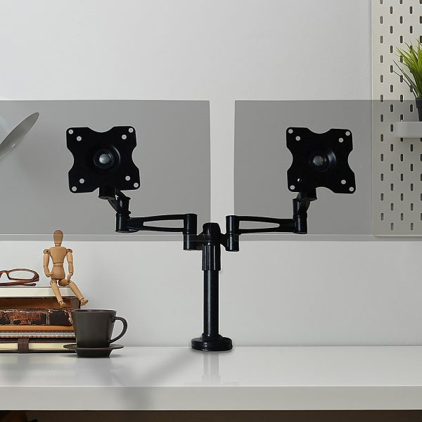 Two-Screen 10-25" Desk Monitor TV Plasma LED LCD Work Mount - Image 2