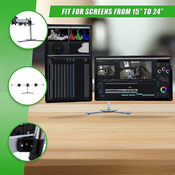 Triple Tilt LCD Monitor Mount Freestanding Desktop Stand - Image 7