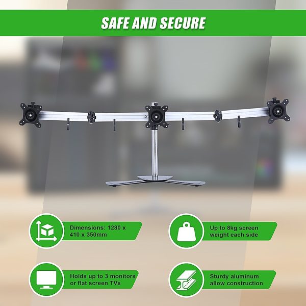 Triple Tilt LCD Monitor Mount Freestanding Desktop Stand - Image 8