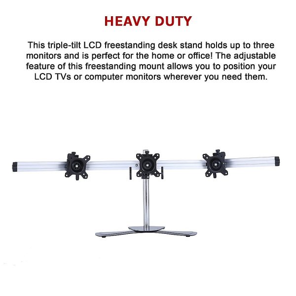 Triple Tilt LCD Monitor Mount Freestanding Desktop Stand - Image 10
