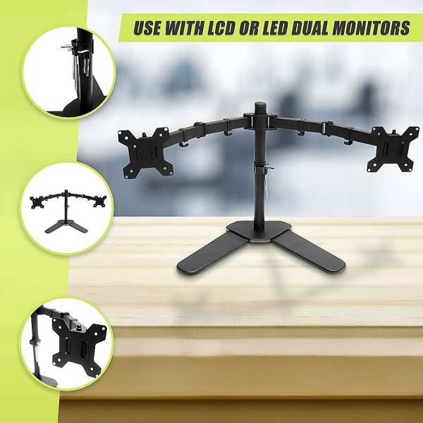 13"-27" Dual Screen Monitor Stand TV Bracket Computer Display Desk Mount Holder - Image 7