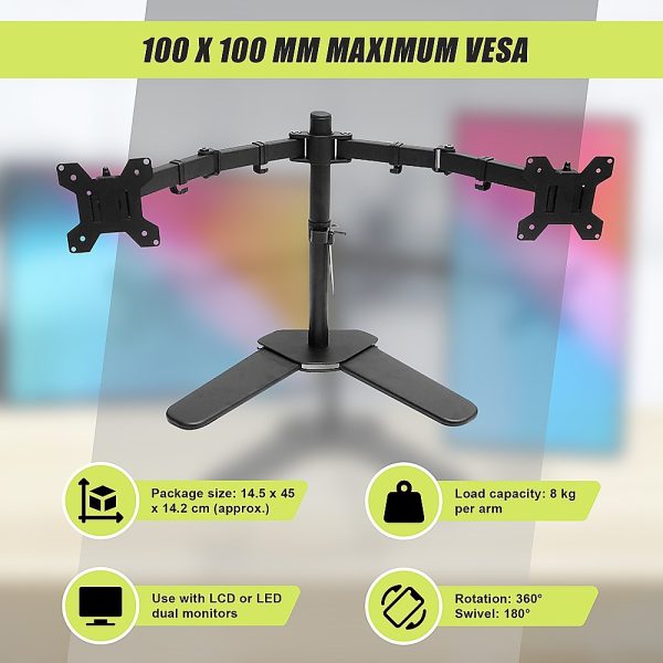 13"-27" Dual Screen Monitor Stand TV Bracket Computer Display Desk Mount Holder - Image 8