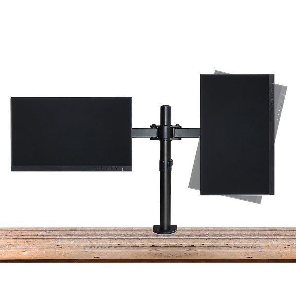 Dual LCD Monitor Desk Mount Stand Adjustable Fits 2 Screens Up To 27" - Image 6