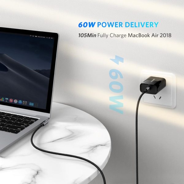 UGREEN USB-C to Angled USB 2.0 C M/M Round Cable Aluminum Shell Nickel Plating 2m (Gray Black) 50125 - Image 4
