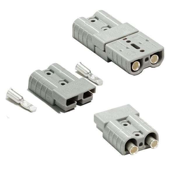 Pair Anderson Style Plug connector 50AMP Caravan Trailer Solar 6AWG GREY AU - Image 2