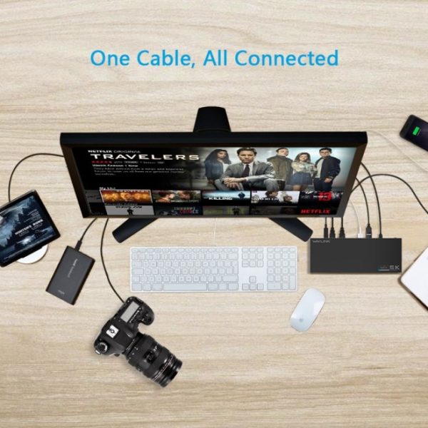 Wavlink USB-C Ultra 5K Laptop Docking Station with 6x USB3.0, 4K Dual Video Outputs, Gigabit Ethernet, Audio WS-UG69DK1 - Image 3