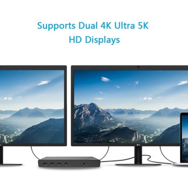 Wavlink USB-C Ultra 5K Laptop Docking Station with 6x USB3.0, 4K Dual Video Outputs, Gigabit Ethernet, Audio WS-UG69DK1 - Image 2